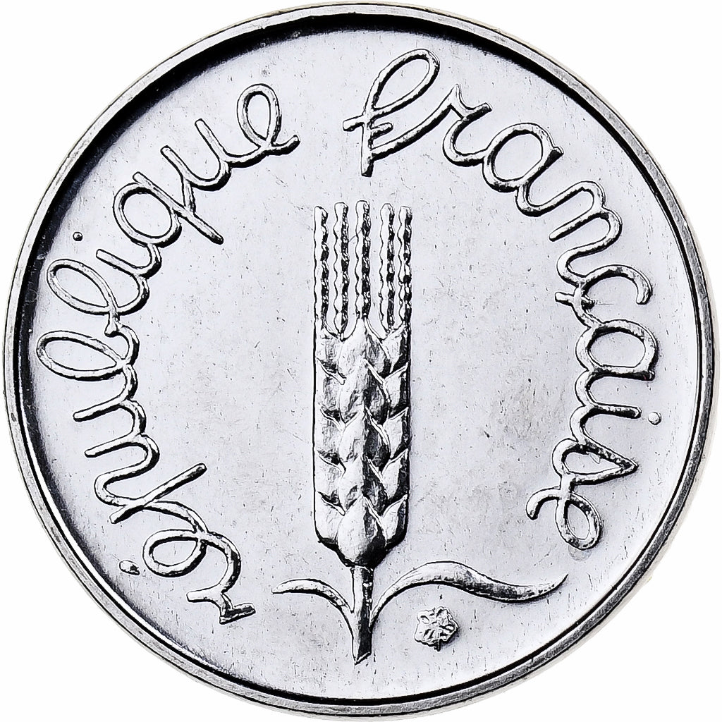 France, 1 Centime, Épi, 1991, Paris, Serie BU, Stainless Steel, MS(63)