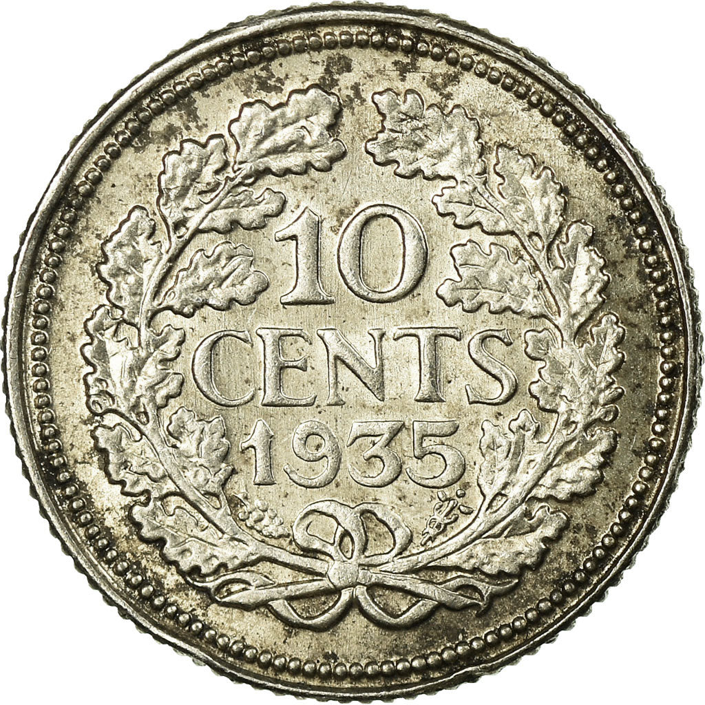 Münze, Niederlande, Wilhelmina I, 10 Cents, 1935, SS, Silber, KM:163