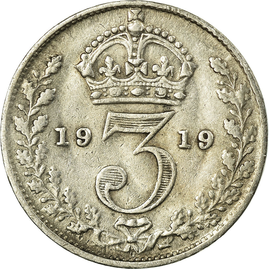 Coin, Great Britain, George V, 3 Pence, 1919, VF(30-35), Silver, KM:813