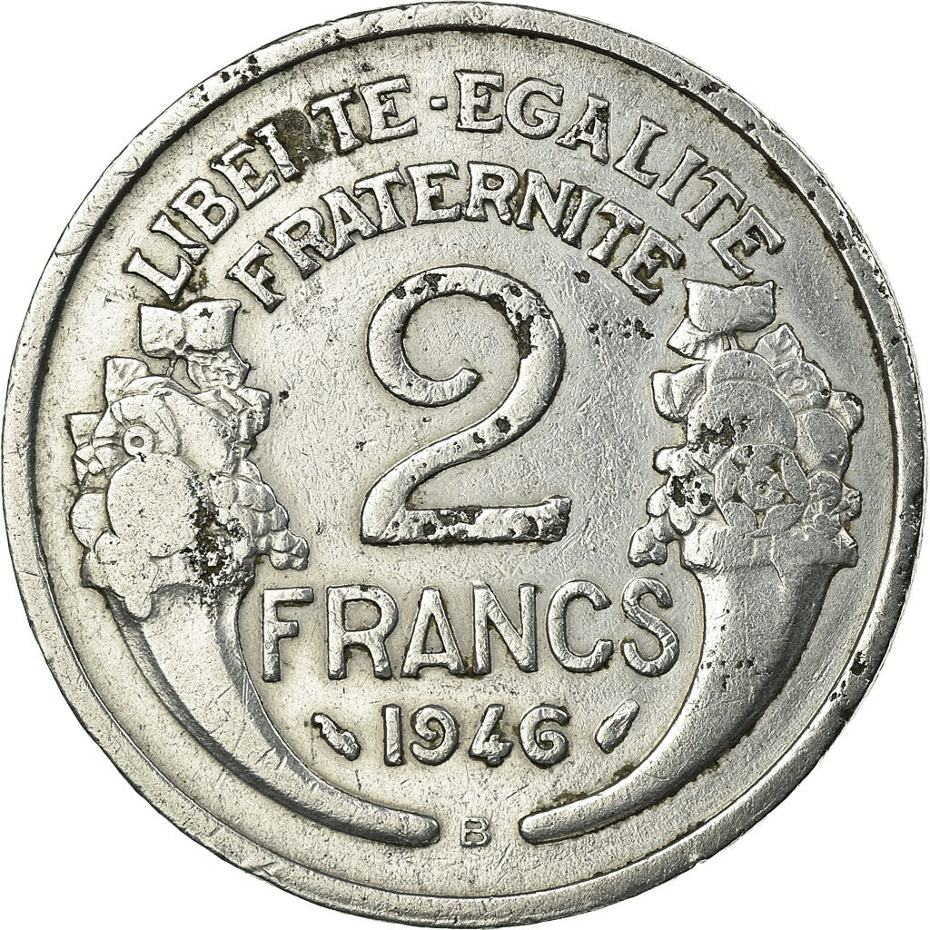 Münze, Frankreich, Morlon, 2 Francs, 1946, Beaumont - Le Roger, S, Aluminium