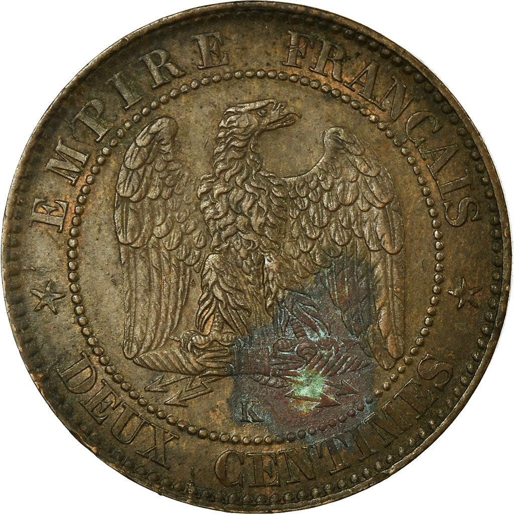 Moneta, Francja, Napoleon III, Napoléon III, 2 Centimes, 1861, Bordeaux