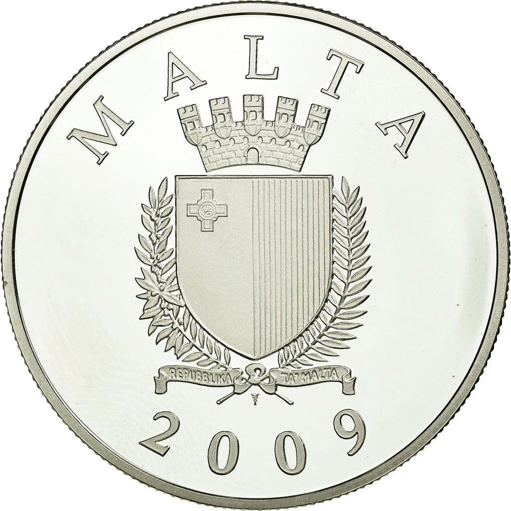 Malta, 10 Euro, 2009, MS(65-70), Silver, KM:133