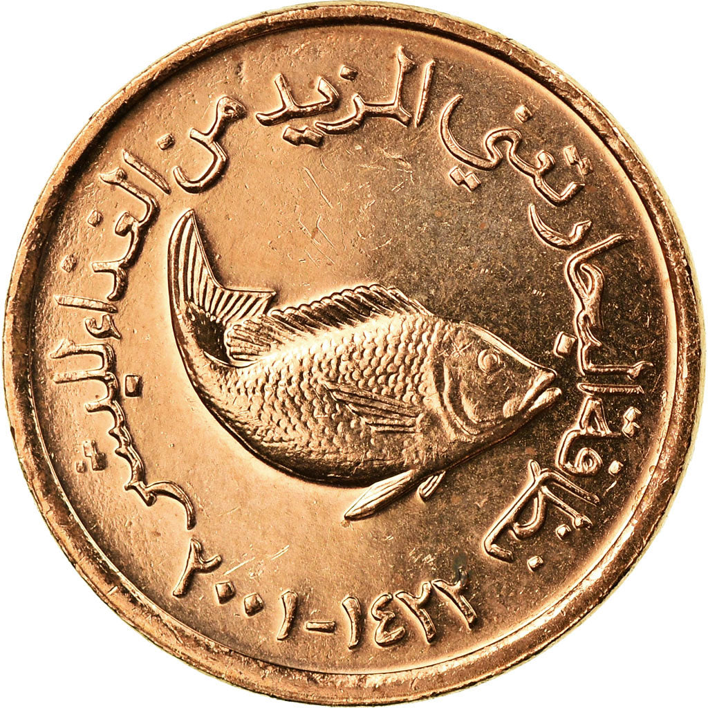 Verenigde Arabische Emiraten, 5 Fils, 2001/AH1422, British Royal Mint, Bronzen