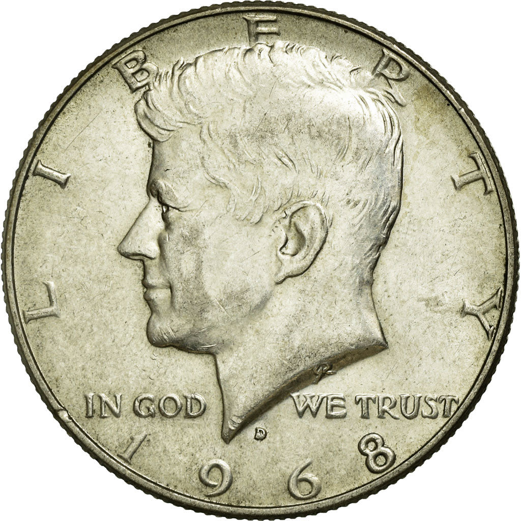 Coin, United States, Kennedy Half Dollar, Half Dollar, 1968, U.S. Mint, Denver