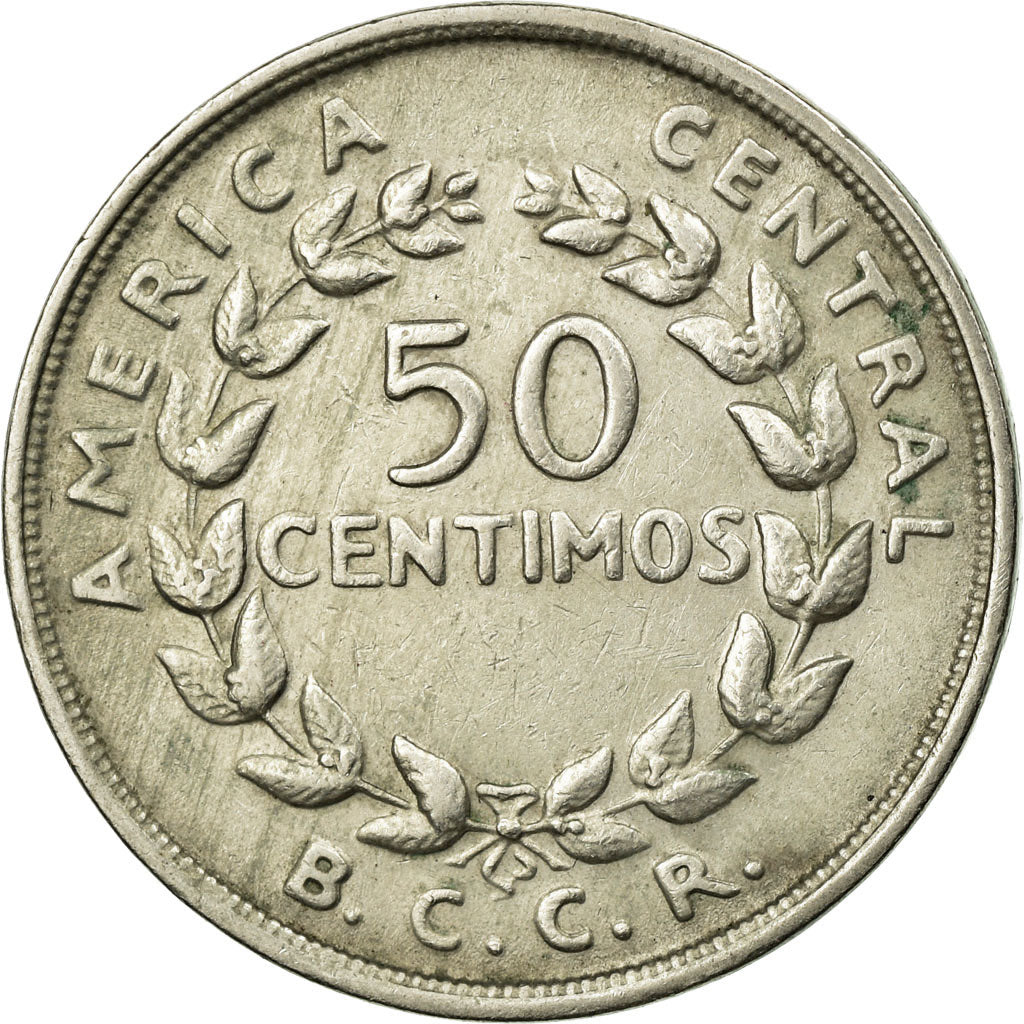 Moneta, Costa Rica, 50 Centimos, 1968, BB, Rame-nichel, KM:189.3