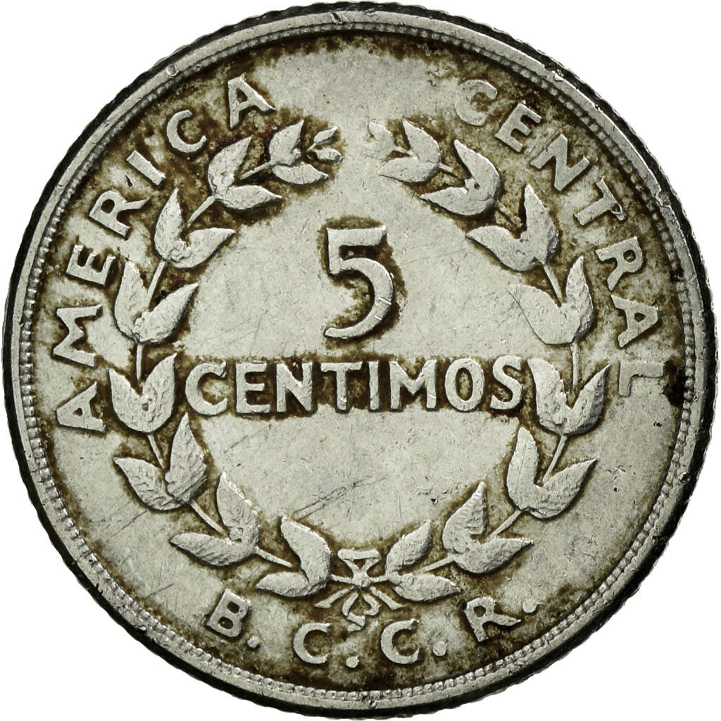 Coin, Costa Rica, 5 Centimos, 1958, EF(40-45), Stainless Steel, KM:184.1a