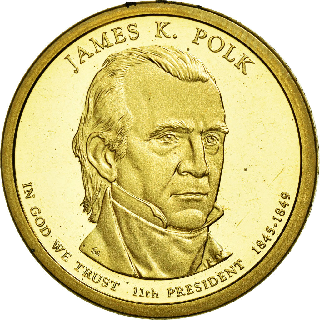 Coin, United States, Dollar, 2009, U.S. Mint, James K. Polk, MS(63)