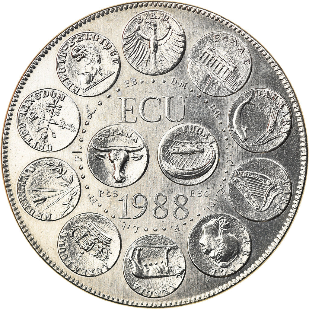 France, Medal, Ecu Europa, Marianne, Politics, Society, War, 1988, Rodier
