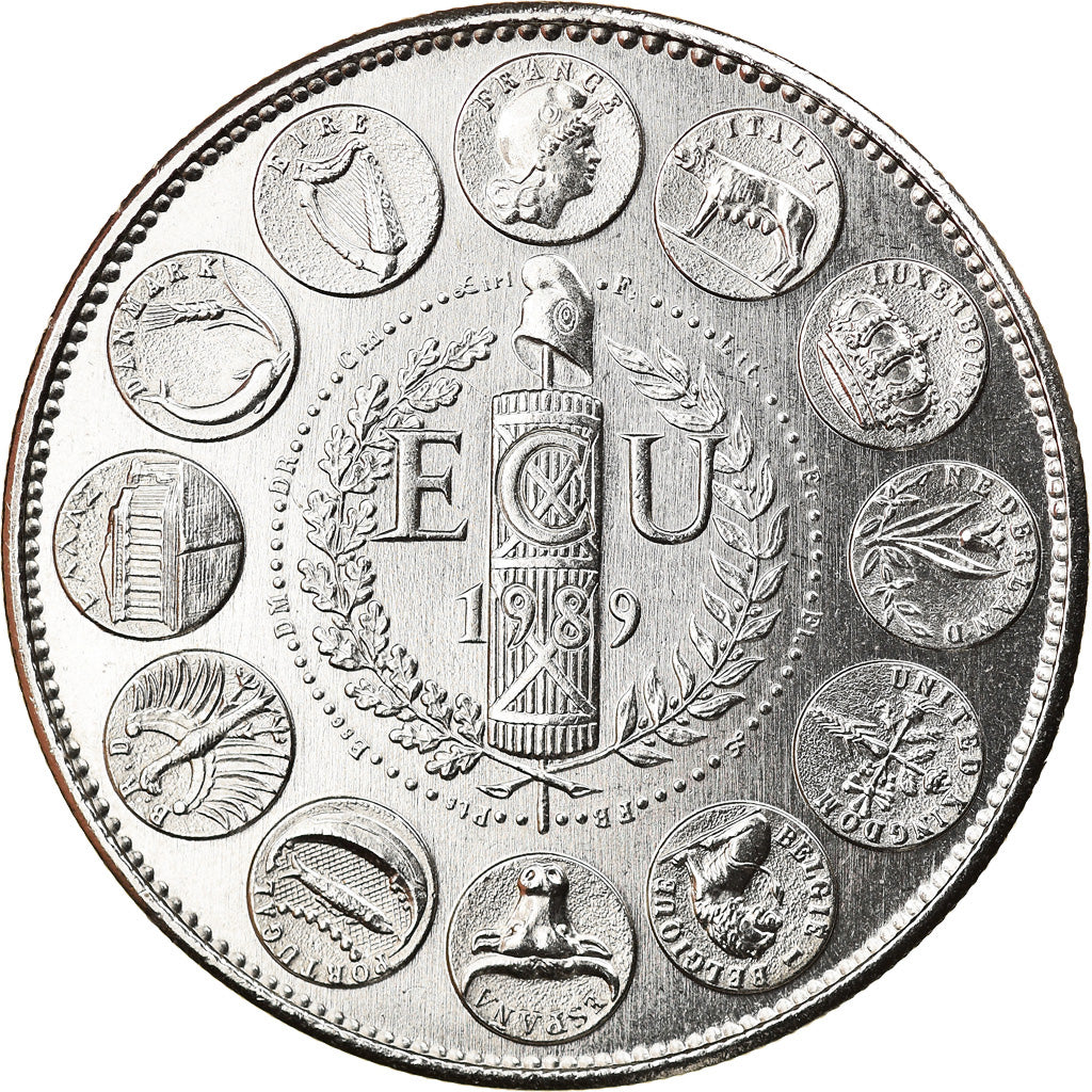 France, Medal, Ecu Europa, Marianne, Politics, Society, War, 1989, Rodier