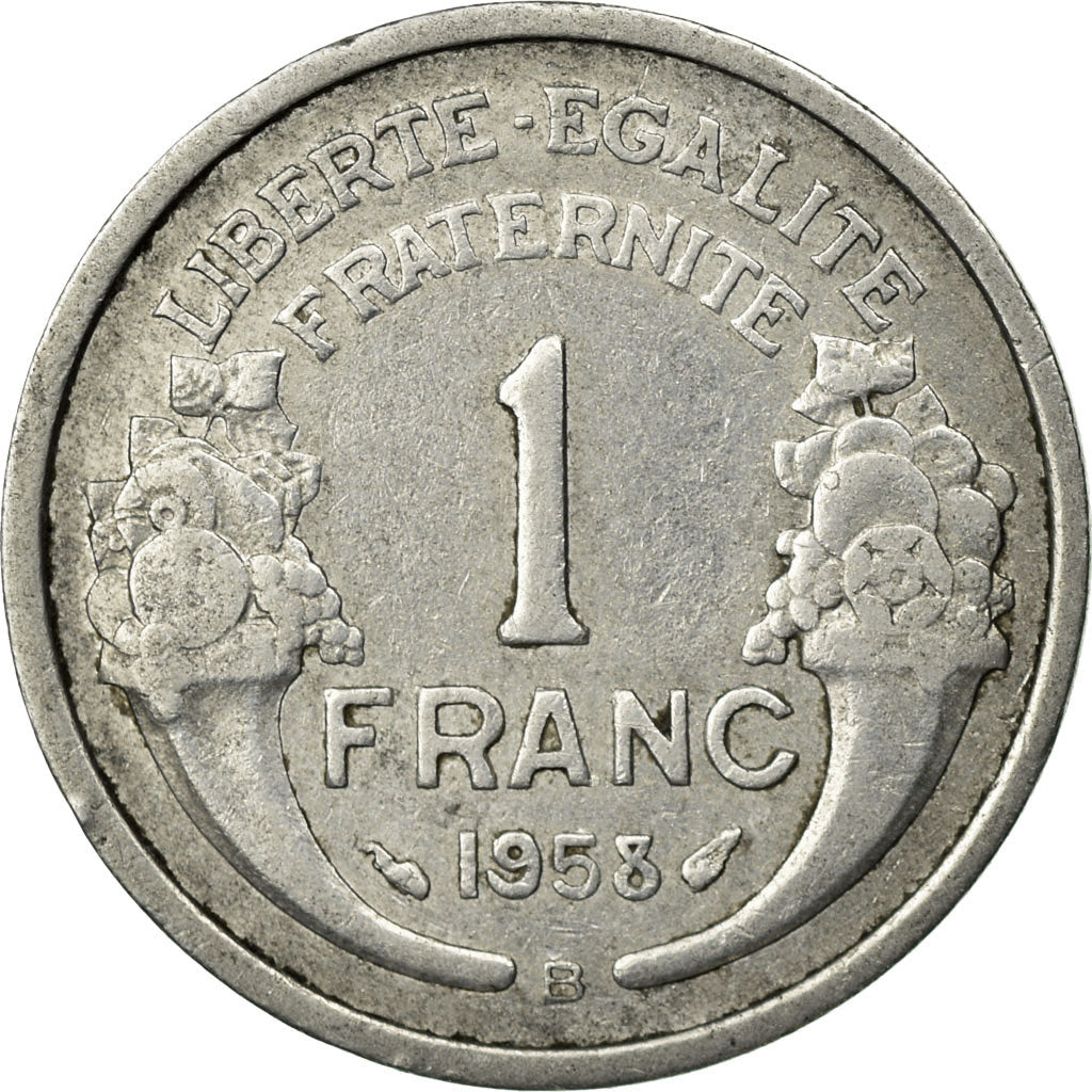 Coin, France, Morlon, Franc, 1958, Beaumont - Le Roger, EF(40-45), Aluminum