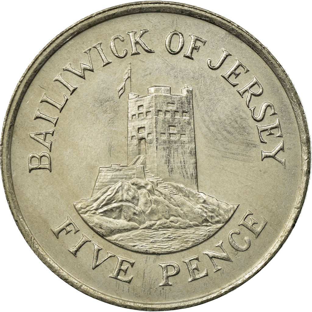 Coin, Jersey, Elizabeth II, 5 Pence, 1983, EF(40-45), Copper-nickel, KM:56.1