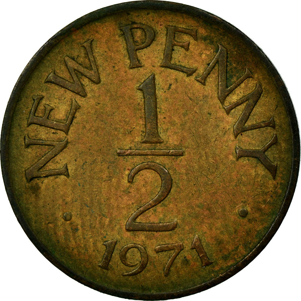Monnaie, Guernsey, Elizabeth II, 1/2 New Penny, 1971, TTB, Bronze, KM:20