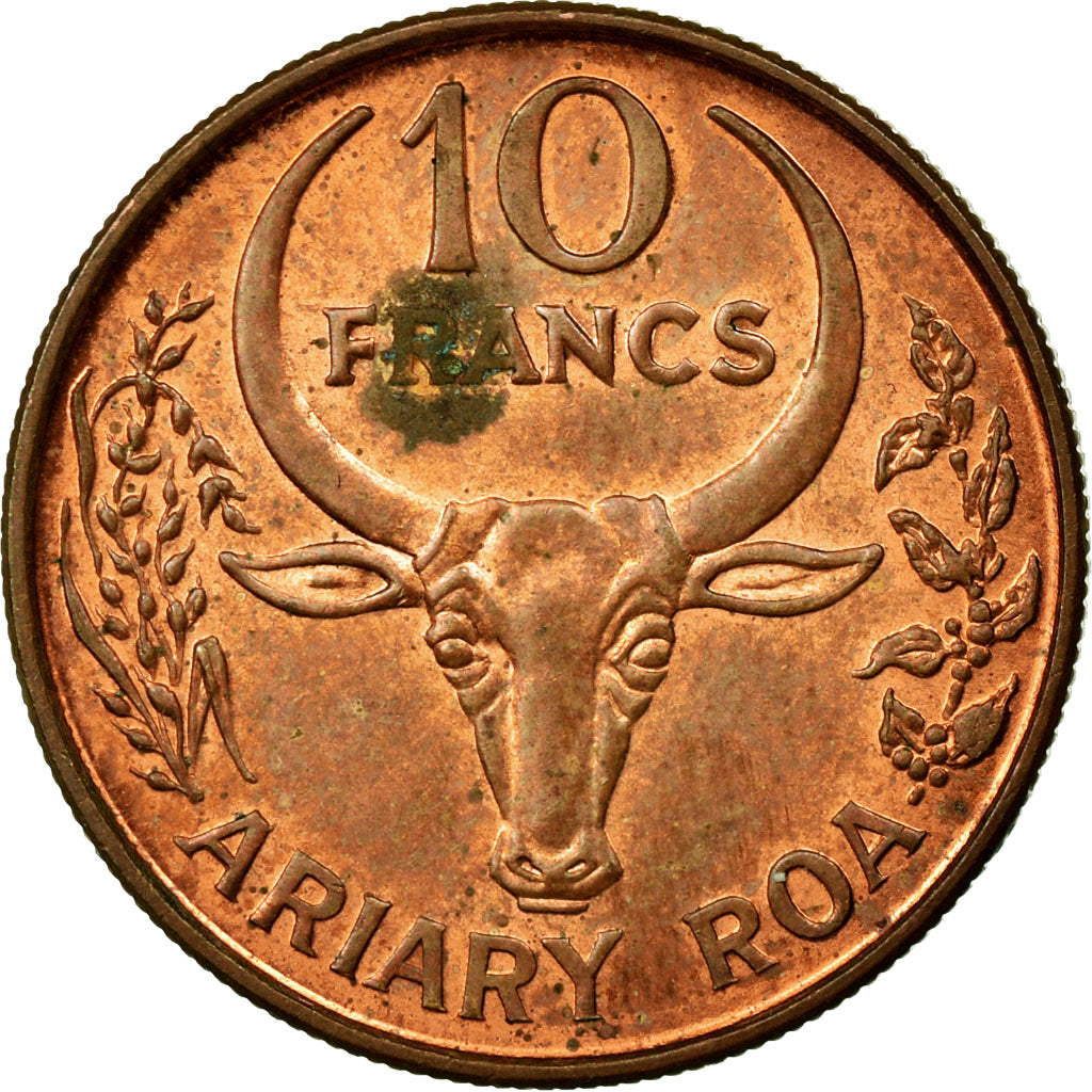 Monnaie, Madagascar, 10 Francs, 2 Ariary, 1996, TTB, Copper Plated Steel, KM:22