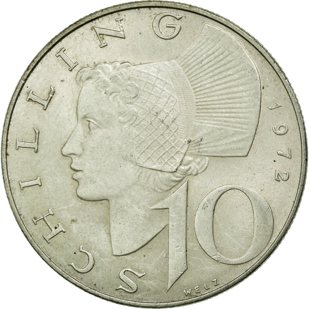 Moneta, Austria, 10 Schilling, 1972, EF(40-45), Srebro, KM:2882