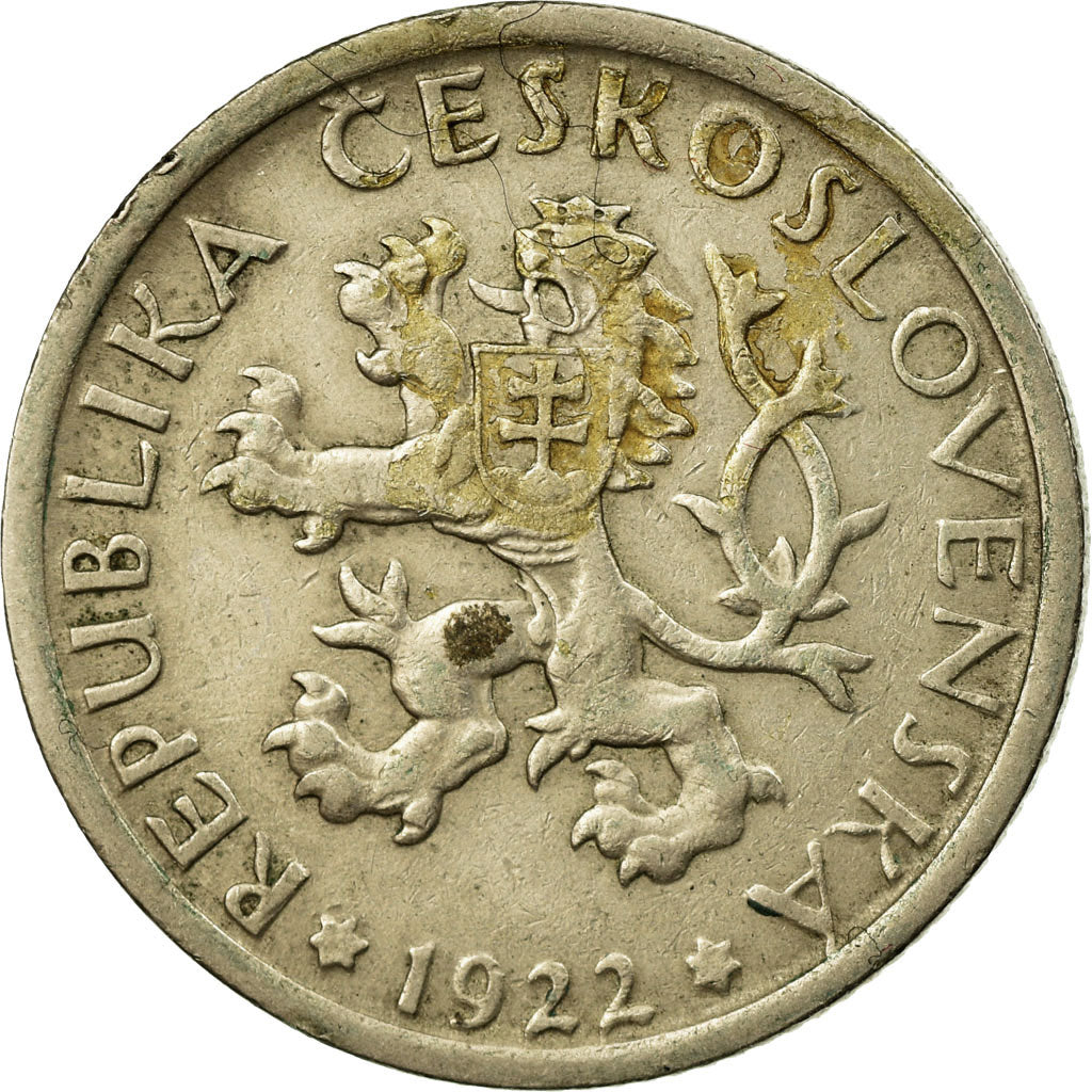 Monnaie, Tchécoslovaquie, Koruna, 1922, TB+, Copper-nickel, KM:4