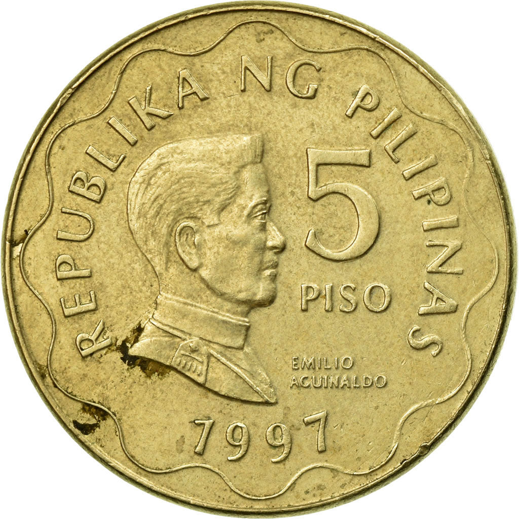 Moeda, Filipinas, 5 Piso, 1997, EF(40-45), Níquel-Latão, KM:272