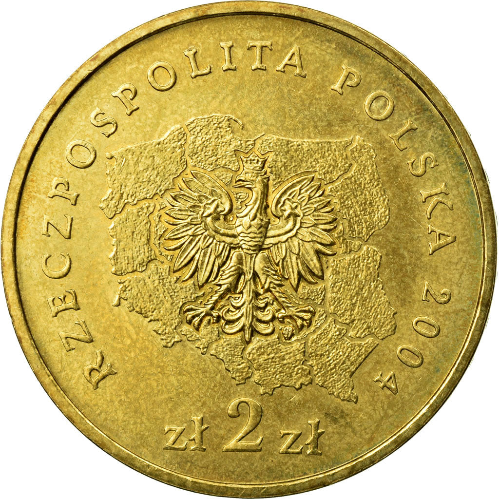 Coin, Poland, 2 Zlote, 2004, Warsaw, EF(40-45), Brass, KM:486