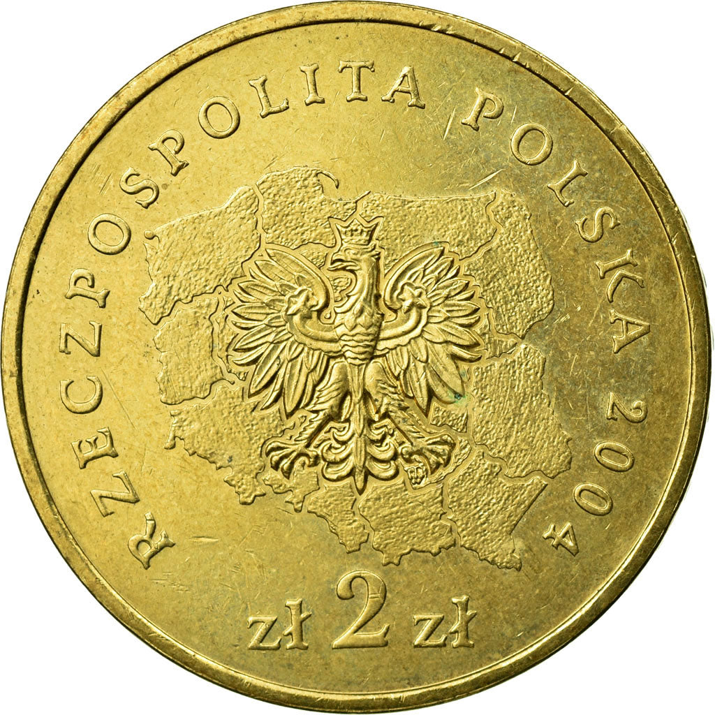 Coin, Poland, 2 Zlote, 2004, Warsaw, EF(40-45), Brass, KM:492