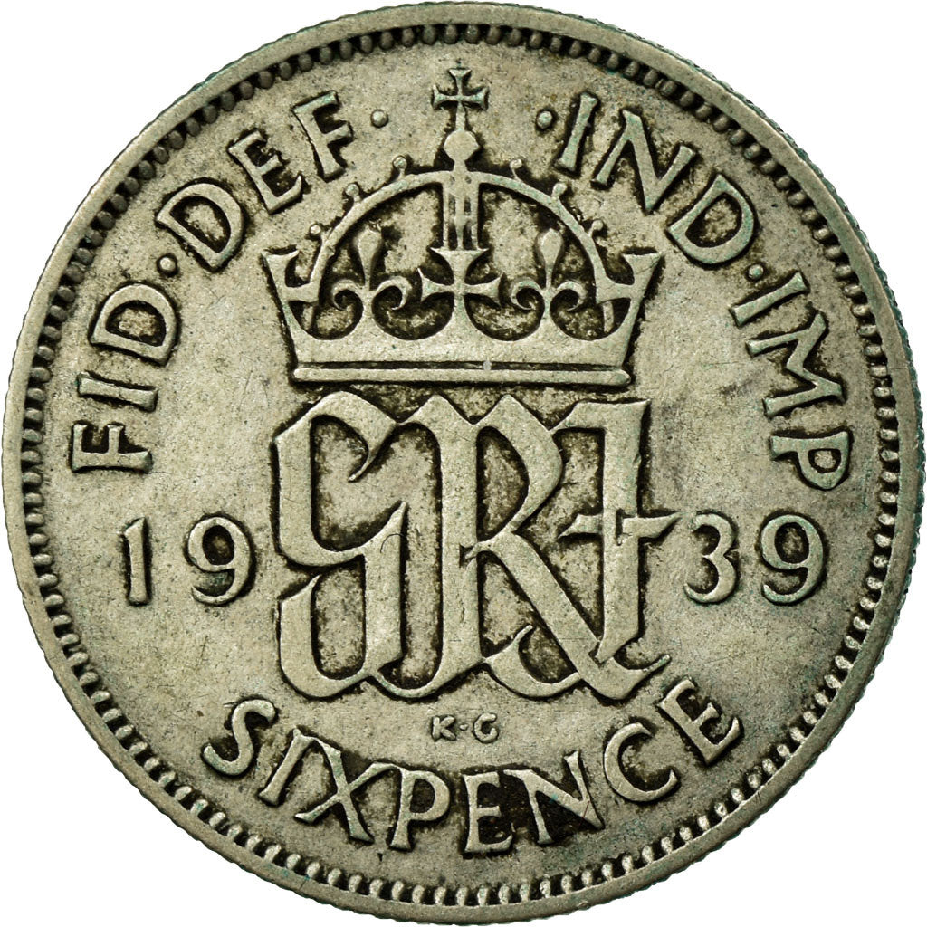 Monnaie, Grande-Bretagne, George VI, 6 Pence, 1939, TTB, Argent, KM:852