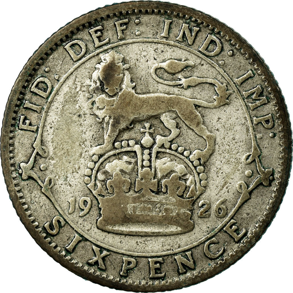 Munten, Groot Bretagne, George V, 6 Pence, 1926, FR, Zilver, KM:815a.2