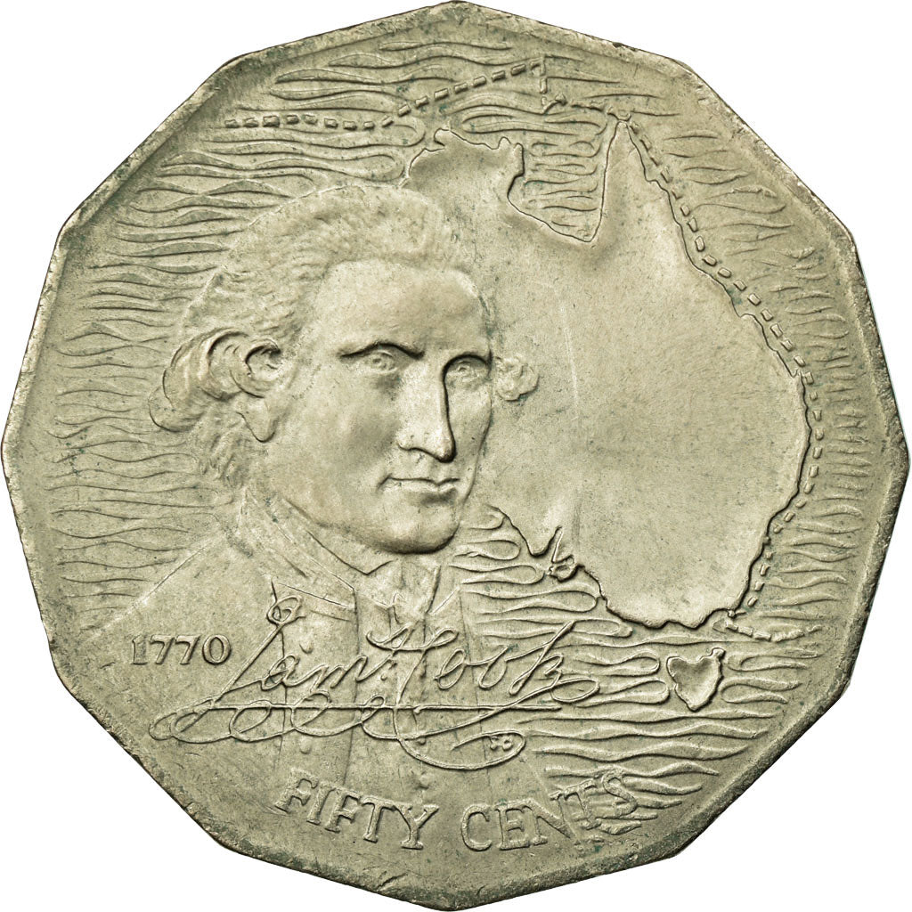 Moneta, Australia, Elizabeth II, 50 Cents, 1970, EF(40-45), Miedź-Nikiel, KM:69