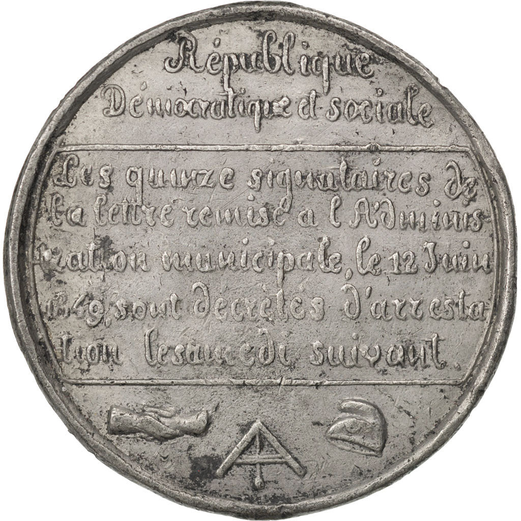 France, Medal, French Second Republic, Politics, Society, War, TTB+, Tin