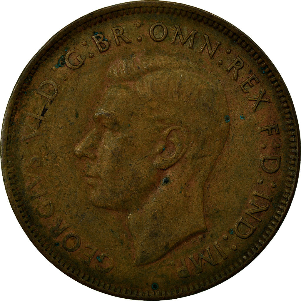 Moneta, Australia, George VI, Penny, 1943, MB+, Bronzo, KM:36