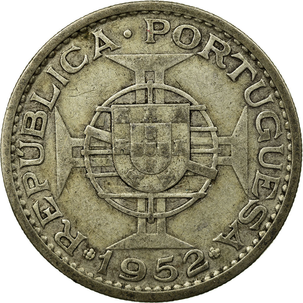 Coin, Mozambique, 20 Escudos, 1952, VF(30-35), Silver, KM:80