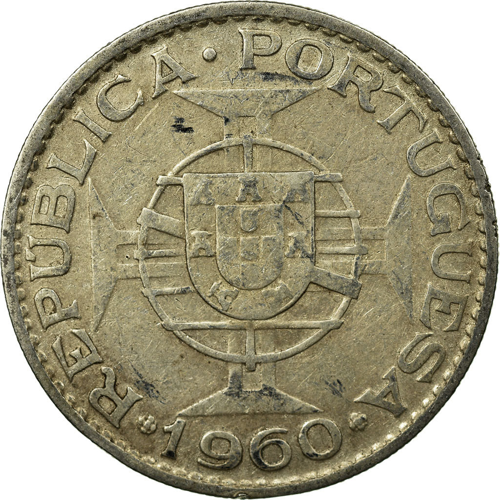 Coin, Mozambique, 20 Escudos, 1960, EF(40-45), Silver, KM:80