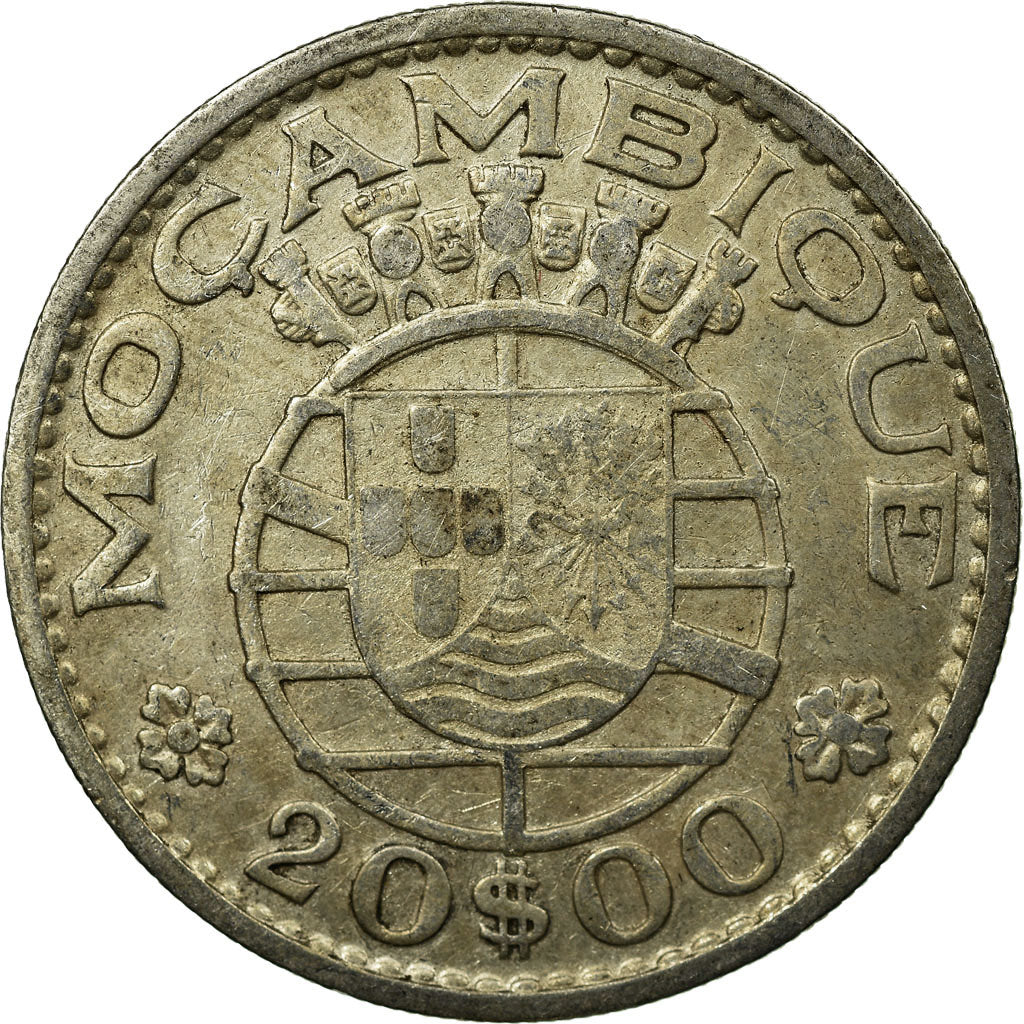 Coin, Mozambique, 20 Escudos, 1960, EF(40-45), Silver, KM:80
