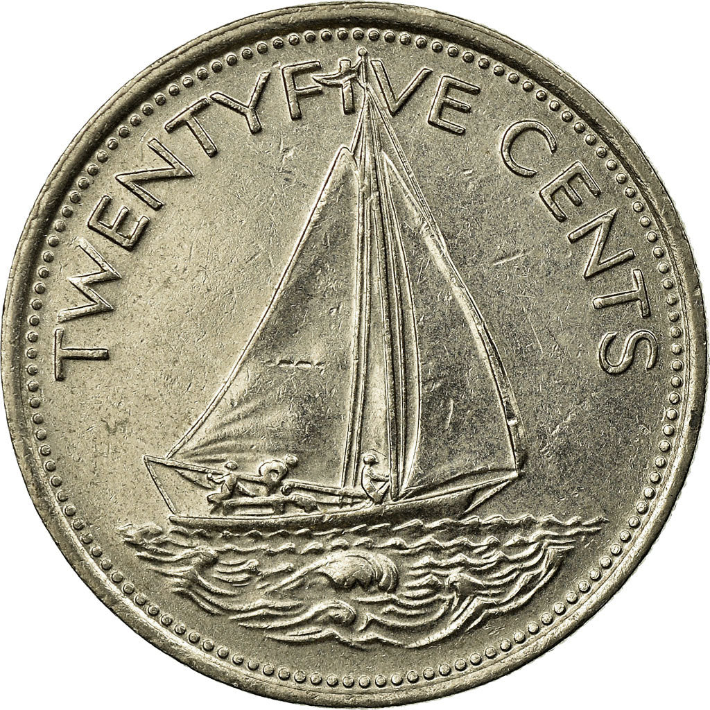 Monnaie, Bahamas, Elizabeth II, 25 Cents, 1981, Franklin Mint, TTB, Nickel