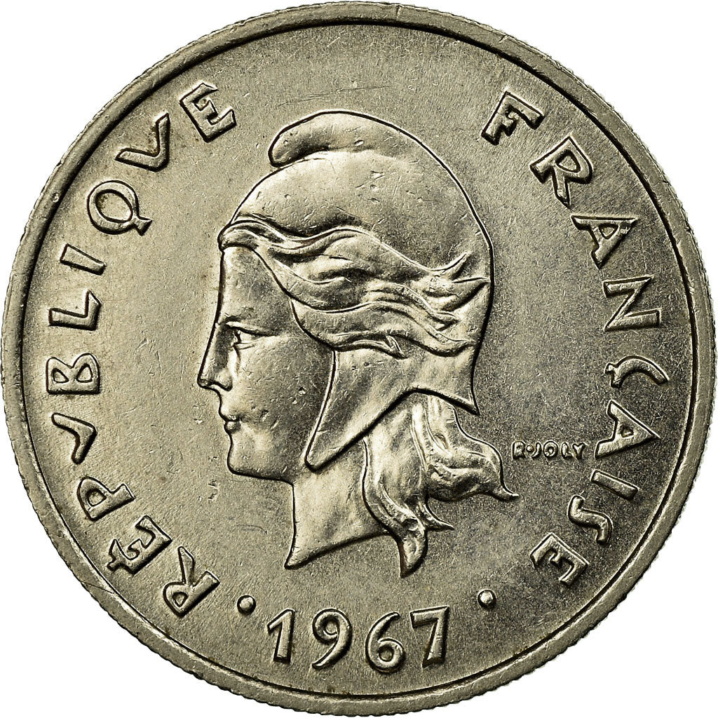 Coin, French Polynesia, 10 Francs, 1967, EF(40-45), Nickel, KM:5