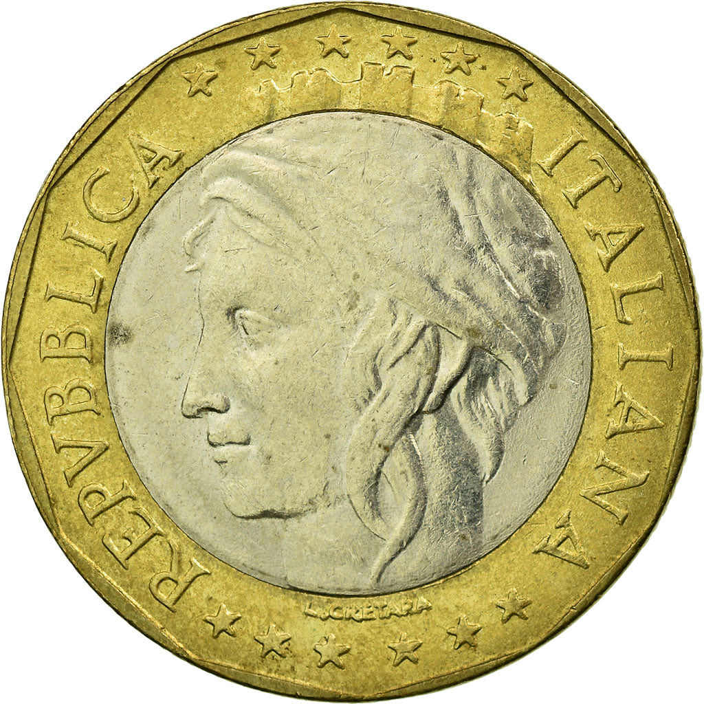 Moeda, Itália, 1000 Lire, 1997, Rome, EF(40-45), Bimetálico, KM:194