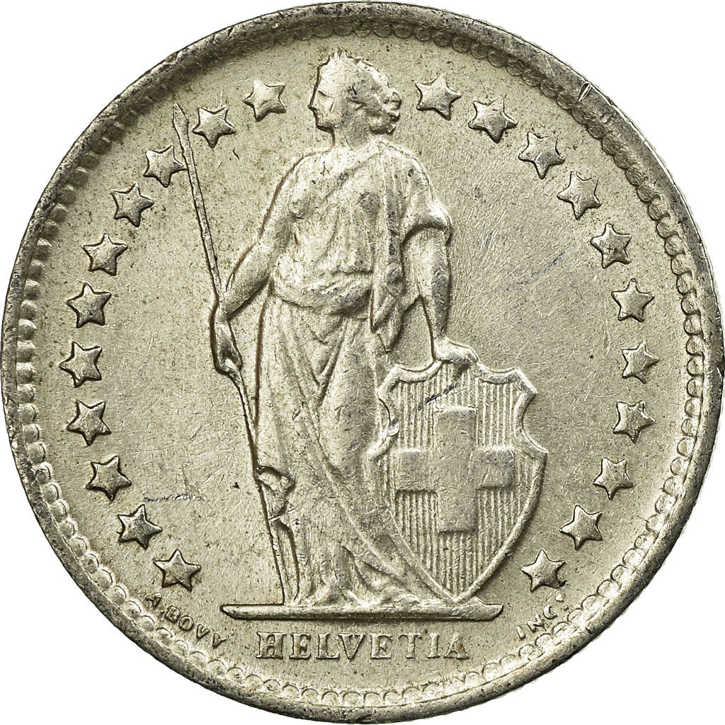 Coin, Switzerland, 1/2 Franc, 1964, Bern, AU(55-58), Silver, KM:23