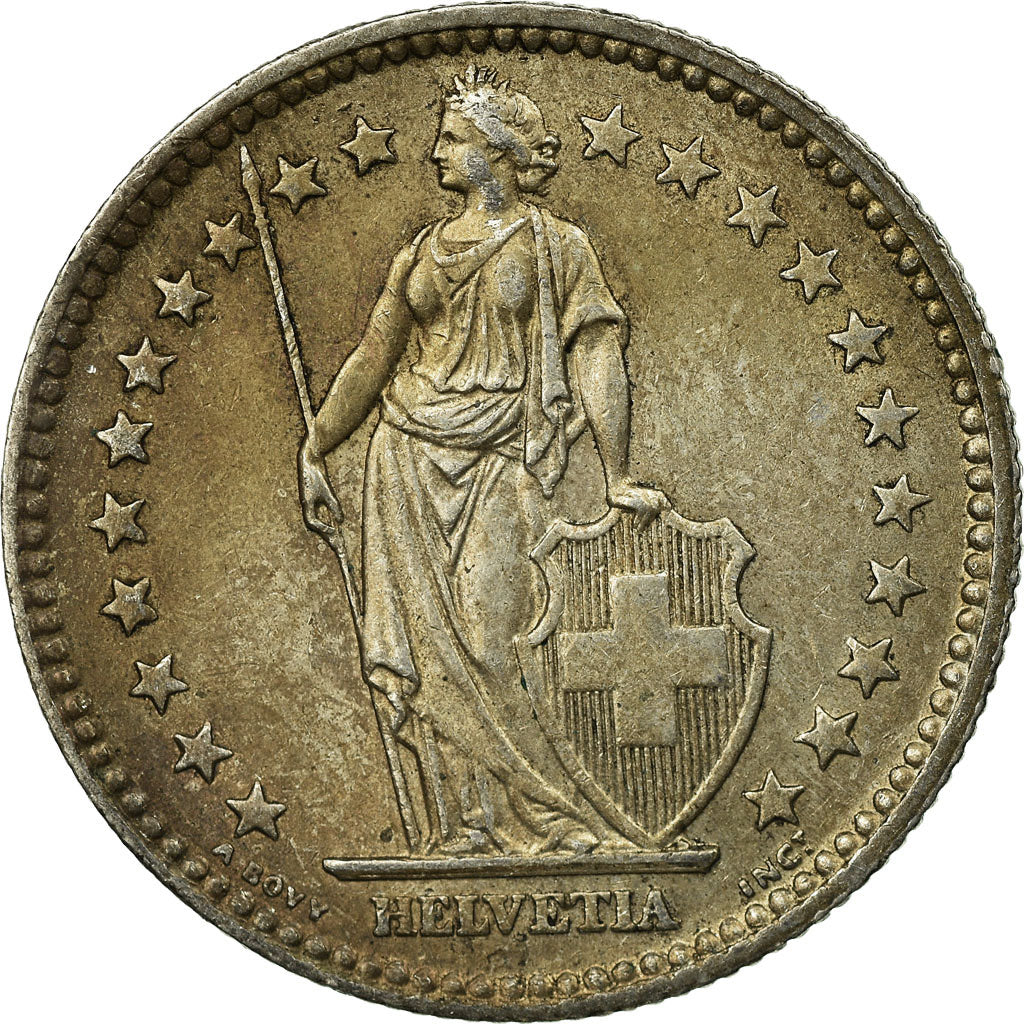 Coin, Switzerland, 2 Francs, 1957, Bern, EF(40-45), Silver, KM:21
