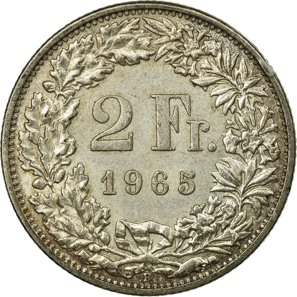 Münze, Schweiz, 2 Francs, 1965, Bern, SS, Silber, KM:21