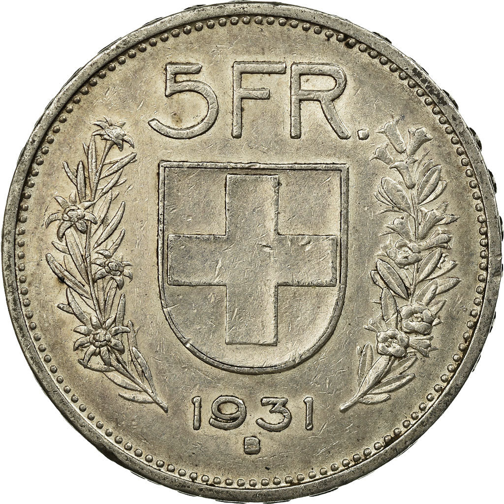 Moneta, Svizzera, 5 Francs, 1931, Bern, BB, Argento, KM:40
