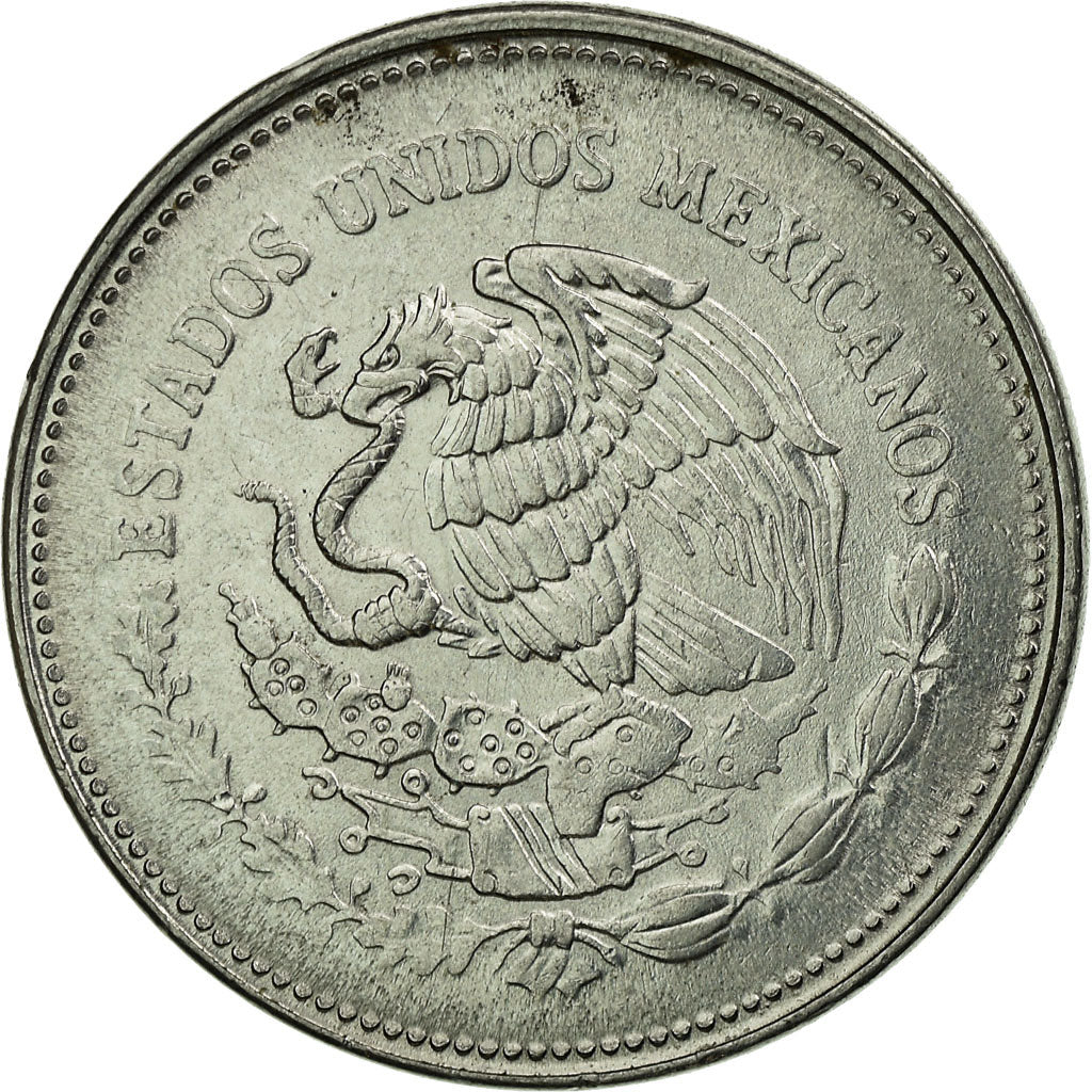 Moneta, Mexico, 10 Pesos, 1987, Mexico City, EF(40-45), Stal nierdzewna, KM:512