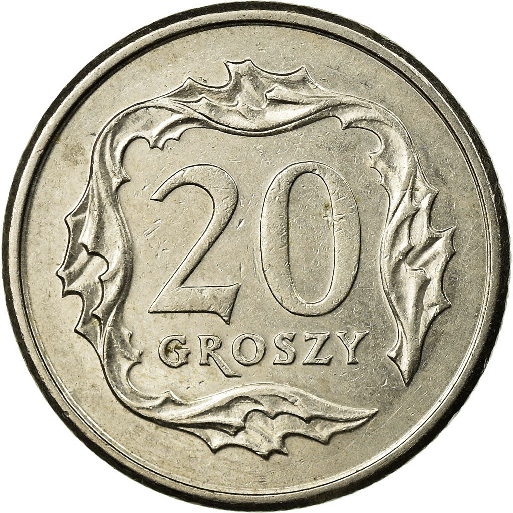 Münze, Polen, 20 Groszy, 2008, Warsaw, SS, Copper-nickel, KM:280