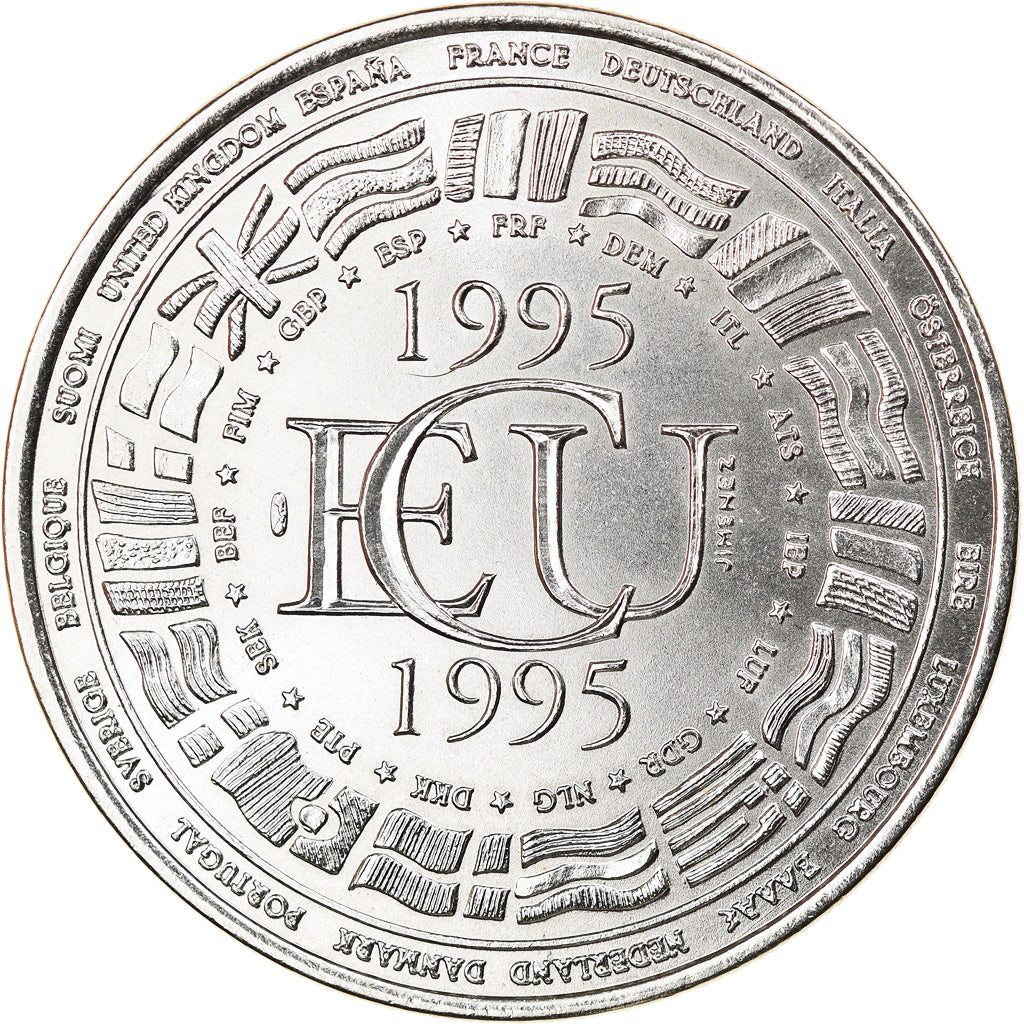 França, Medal, Ecu Europa, Políticas, Sociedade, Guerra, 1995, MS(65-70)