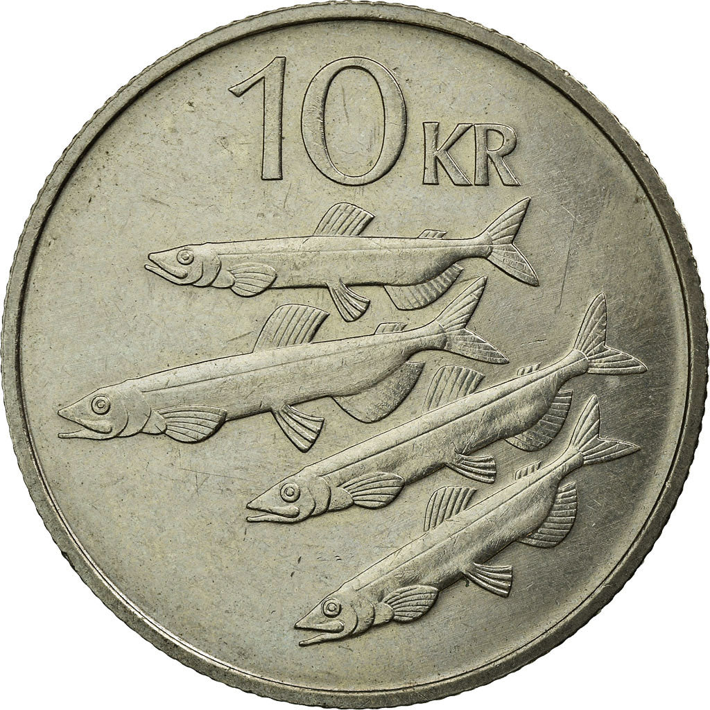 Münze, Iceland, 10 Kronur, 1987, SS, Copper-nickel, KM:29.1