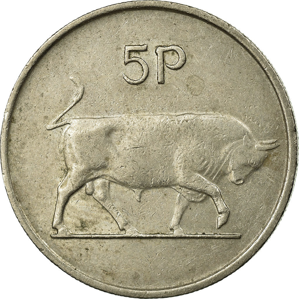 Moeda, REPÚBLICA DA IRLANDA, 5 Pence, 1974, EF(40-45), Cobre-níquel, KM:22