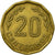 Moneda, Uruguay, 20 Centesimos, 1976, Santiago, MBC, Aluminio - bronce, KM:67