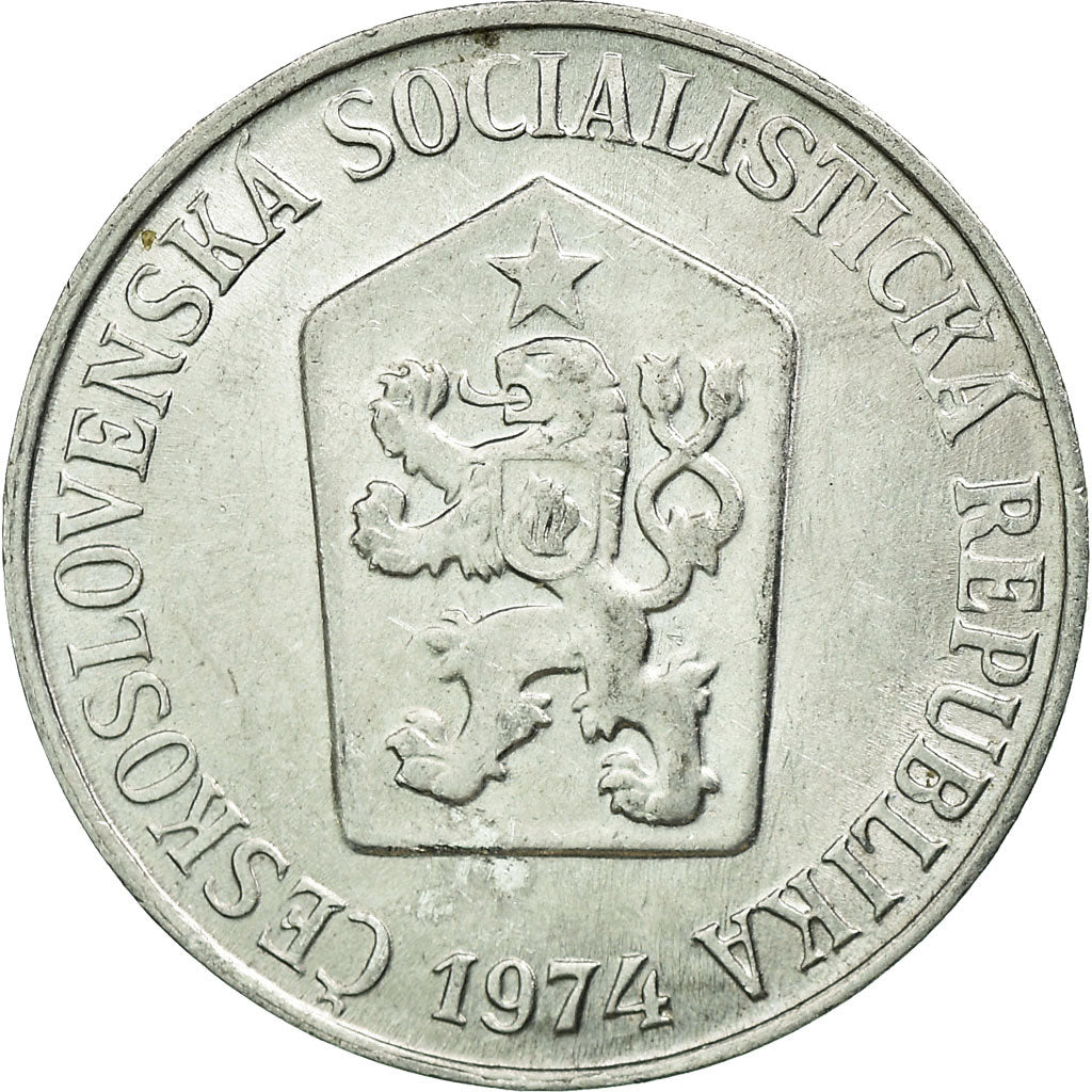 Moeda, Checoslováquia, 5 Haleru, 1974, EF(40-45), Alumínio, KM:53