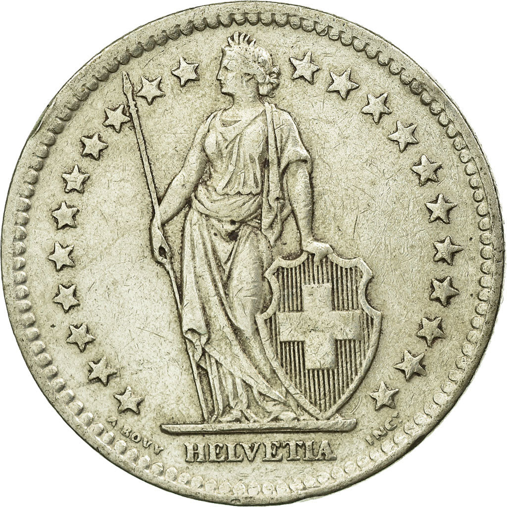 Coin, Switzerland, 2 Francs, 1944, Bern, EF(40-45), Silver, KM:21
