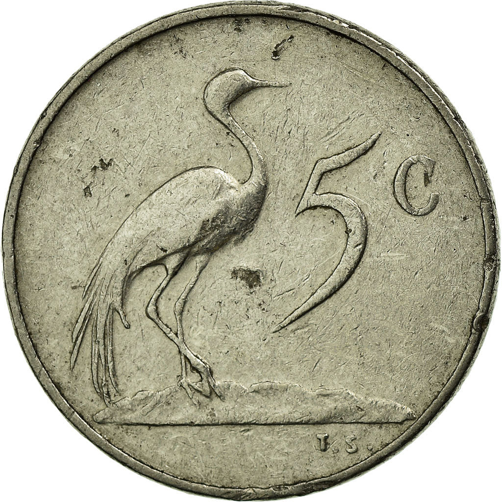 Moneta, Sudafrica, 5 Cents, 1974, BB, Nichel, KM:84