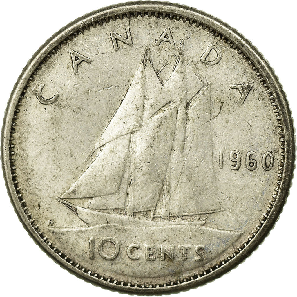 Münze, Kanada, Elizabeth II, 10 Cents, 1960, Royal Canadian Mint, Ottawa, S+