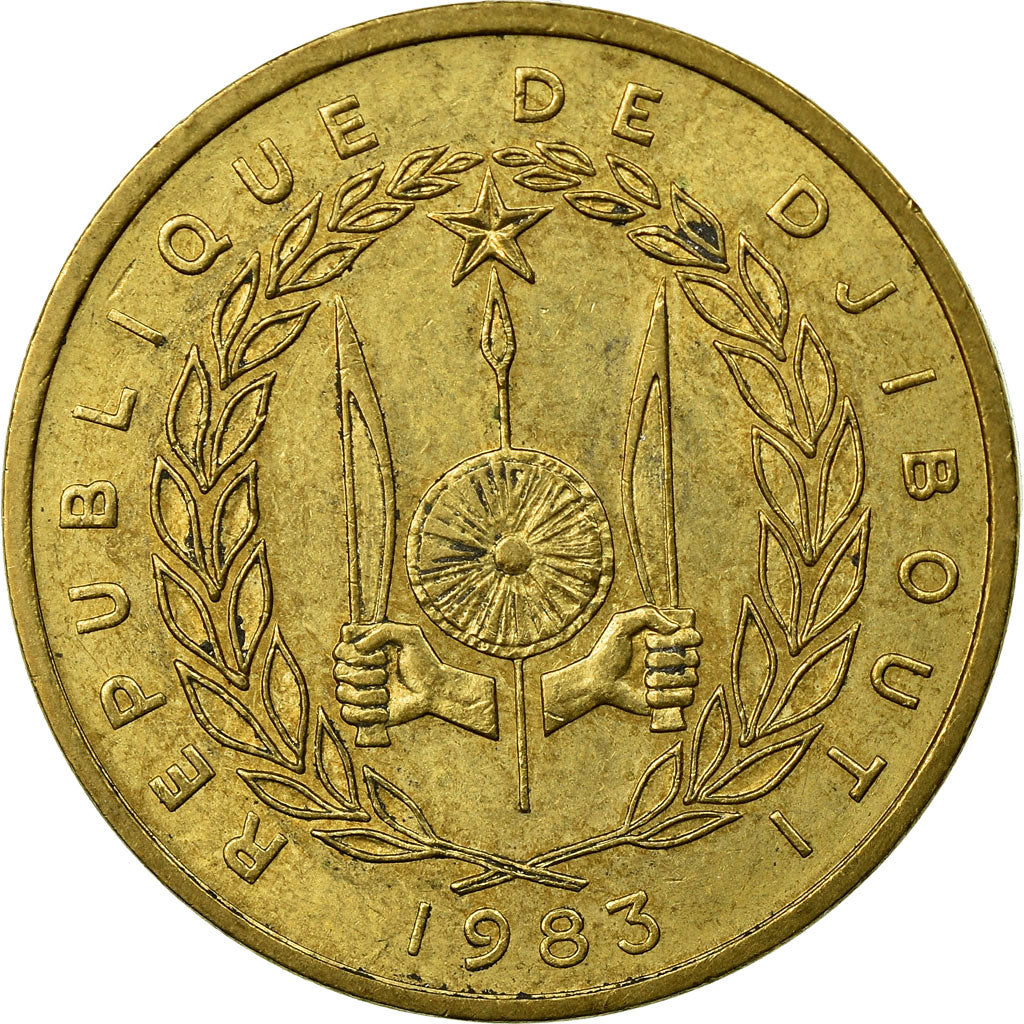 Moneta, Gibuti, 10 Francs, 1983, Paris, BB, Alluminio-bronzo, KM:23