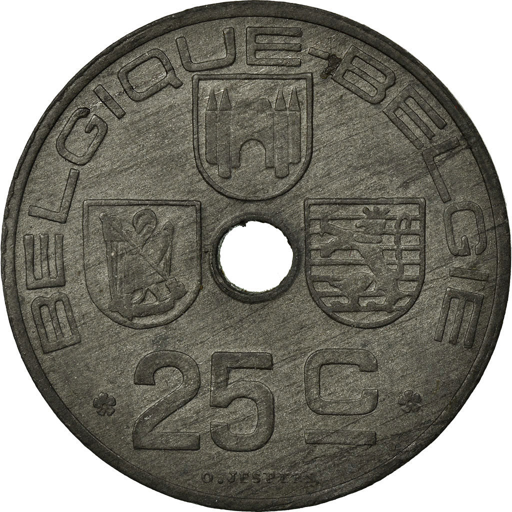 Moeda, Bélgica, 25 Centimes, 1946, EF(40-45), Zinco, KM:131