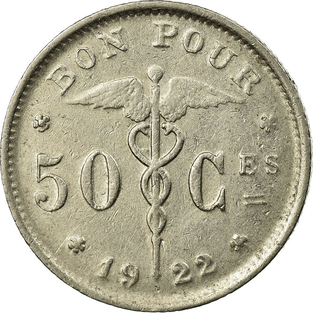 Monnaie, Belgique, 50 Centimes, 1922, TTB, Nickel, KM:87